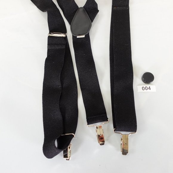Suspender Men Black Clip on Y Back Stretch Elastic Silver Clip Adjustable Strap - Picture 8 of 8